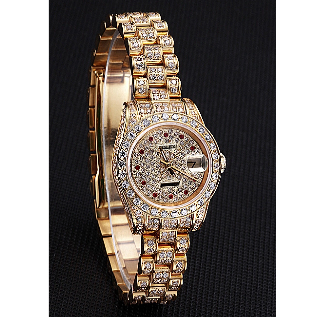Aaa replica watch Rolex 622024 Swiss Gold Diamond DateJust Dial 0623